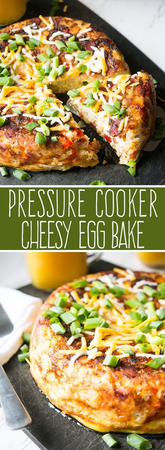 5 ingredient pressure cooker cheesy egg bake - Moms Cooking