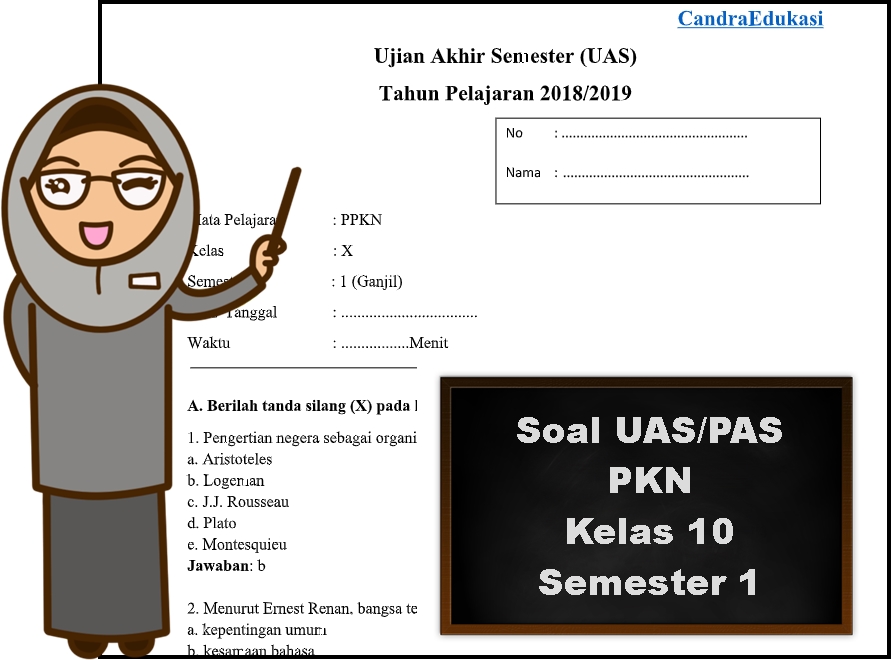 Soal Uas Pkn Kelas 10 Semester 1 Dan Jawabannya Administrasi Sekolah Sd Mi Smp Mts Sma Ma Smk