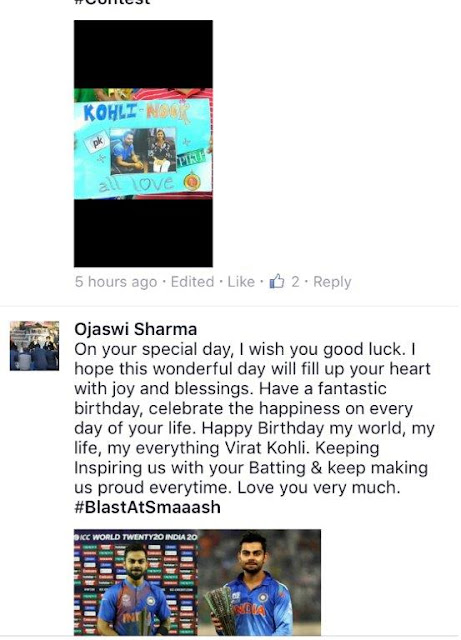 Virat Kohli! Digital Marketing, Smaaash- Virat's Birthday on 5th Nov for fan engagement and contest to Meet Virat Kohli on Facebook Virat Kohli! Digital Marketing, Smaaash- Virat's Birthday on 5th Nov for fan engagement and contest to Meet Virat Kohli on Facebook