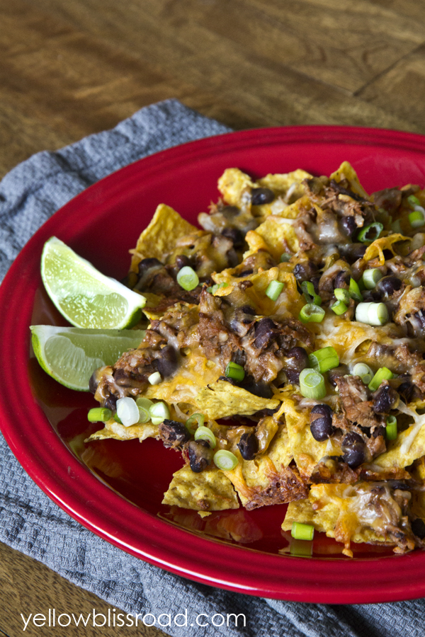 Shredded Beef and Black Bean Nachos - Yellow Bliss Road Shredded Beef and Black Bean Nachos - Yellow Bliss Road