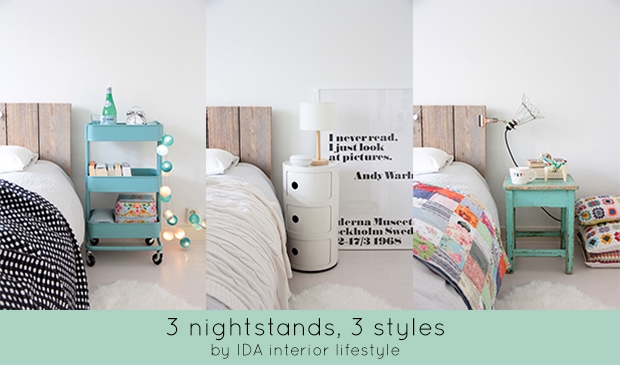 3 nightstands, 3 styles