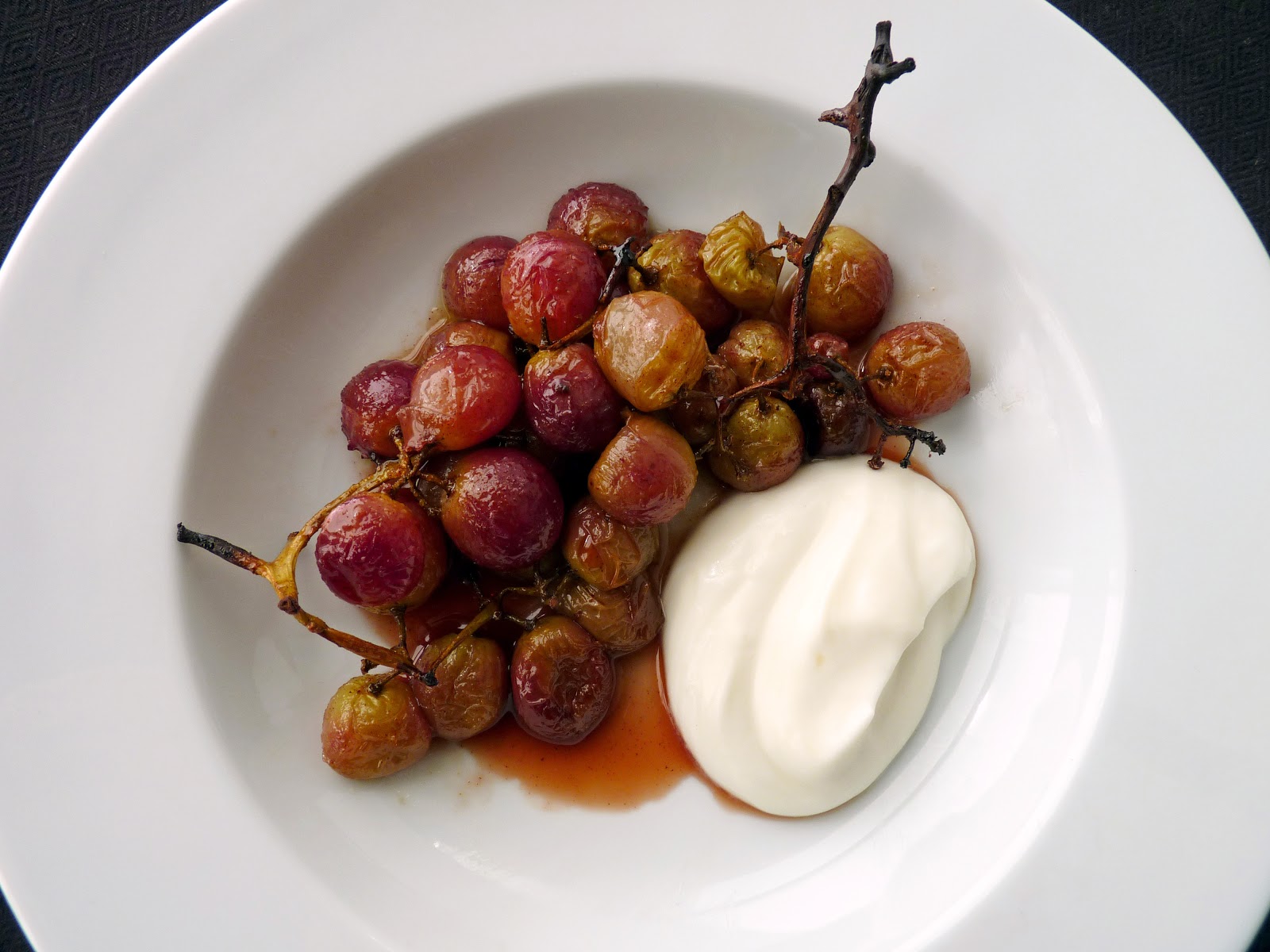 pastry studio Roasted Grapes with Yogurt Cream