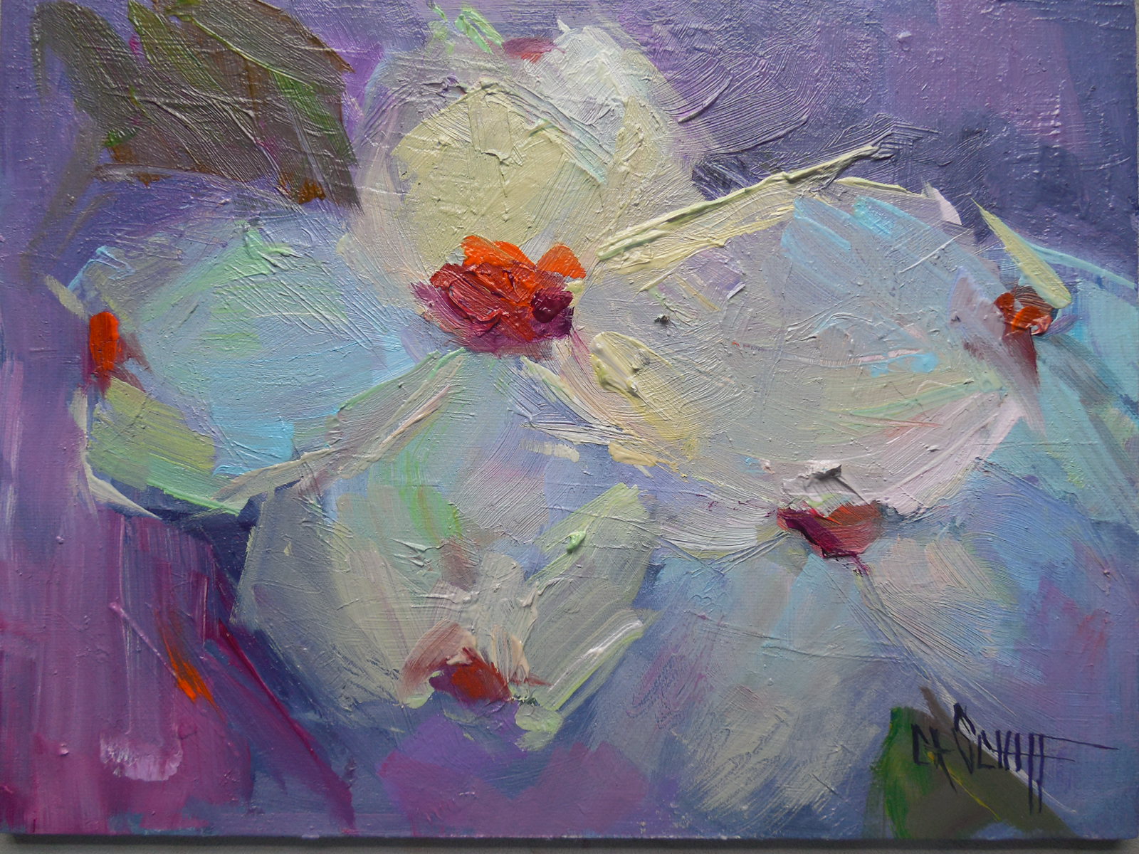 CAROL SCHIFF DAILY PAINTING STUDIO Dogwood Painting, Flower Painting