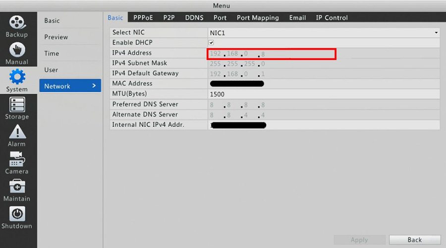 uniview Network Configuration