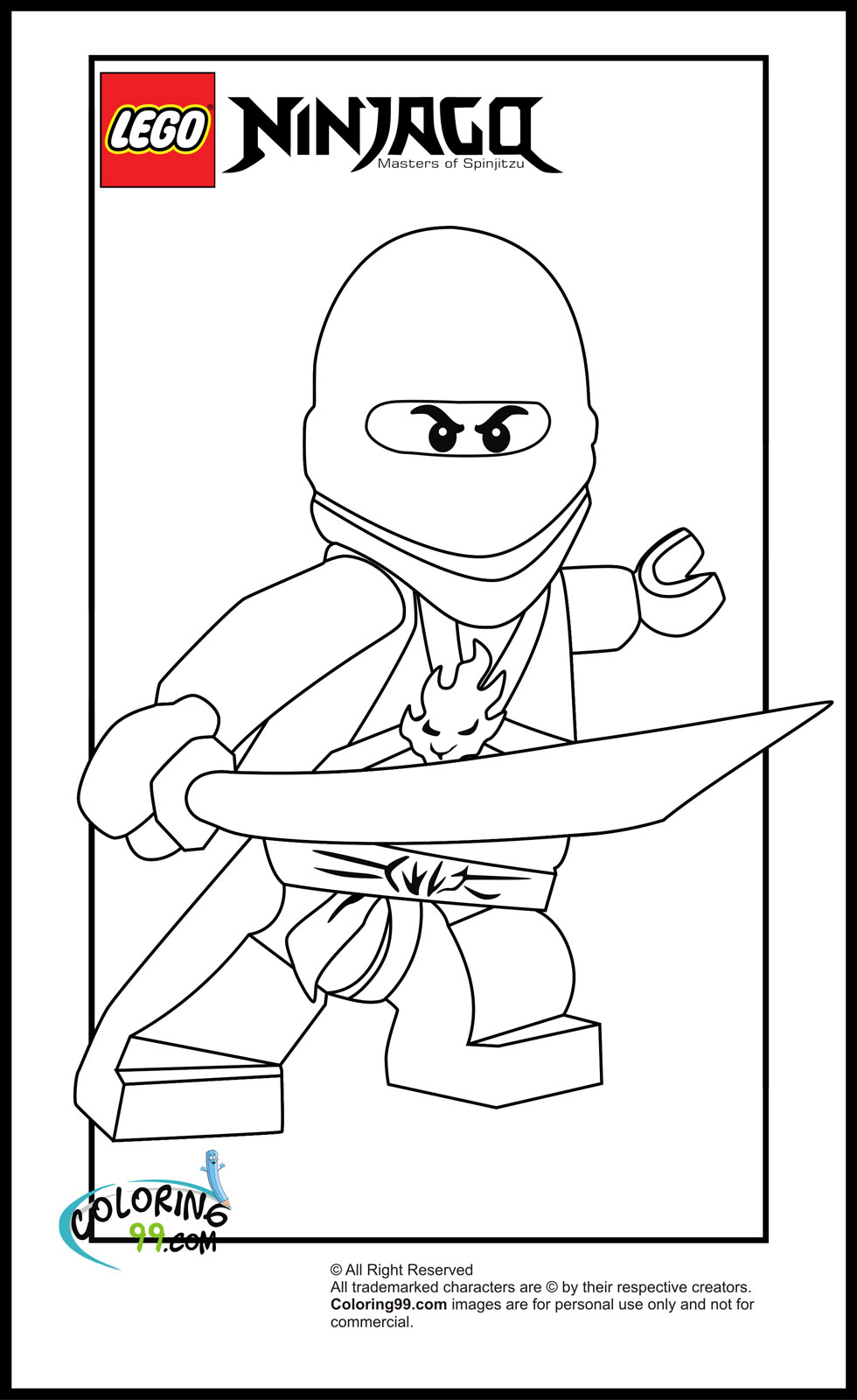 LEGO Ninjago Kai Coloring Pages | Minister Coloring