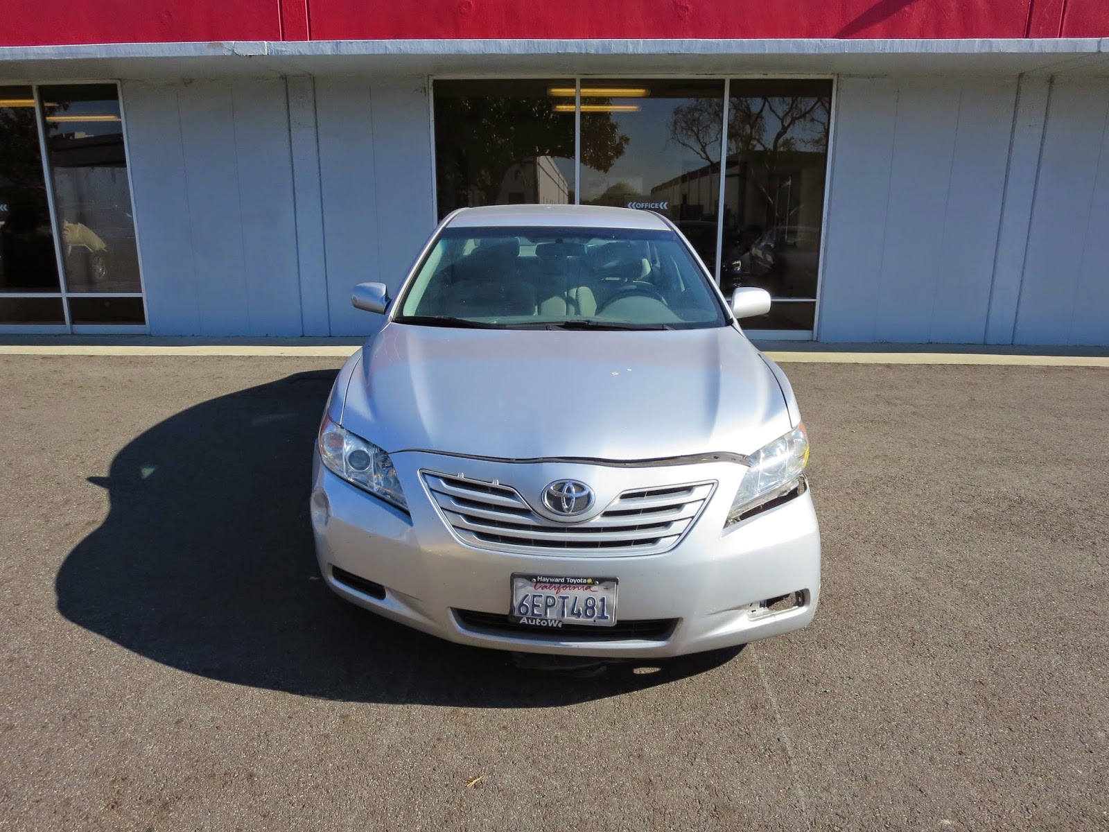 Collision damage on 2009 Toyota Camry in Fremont, CA