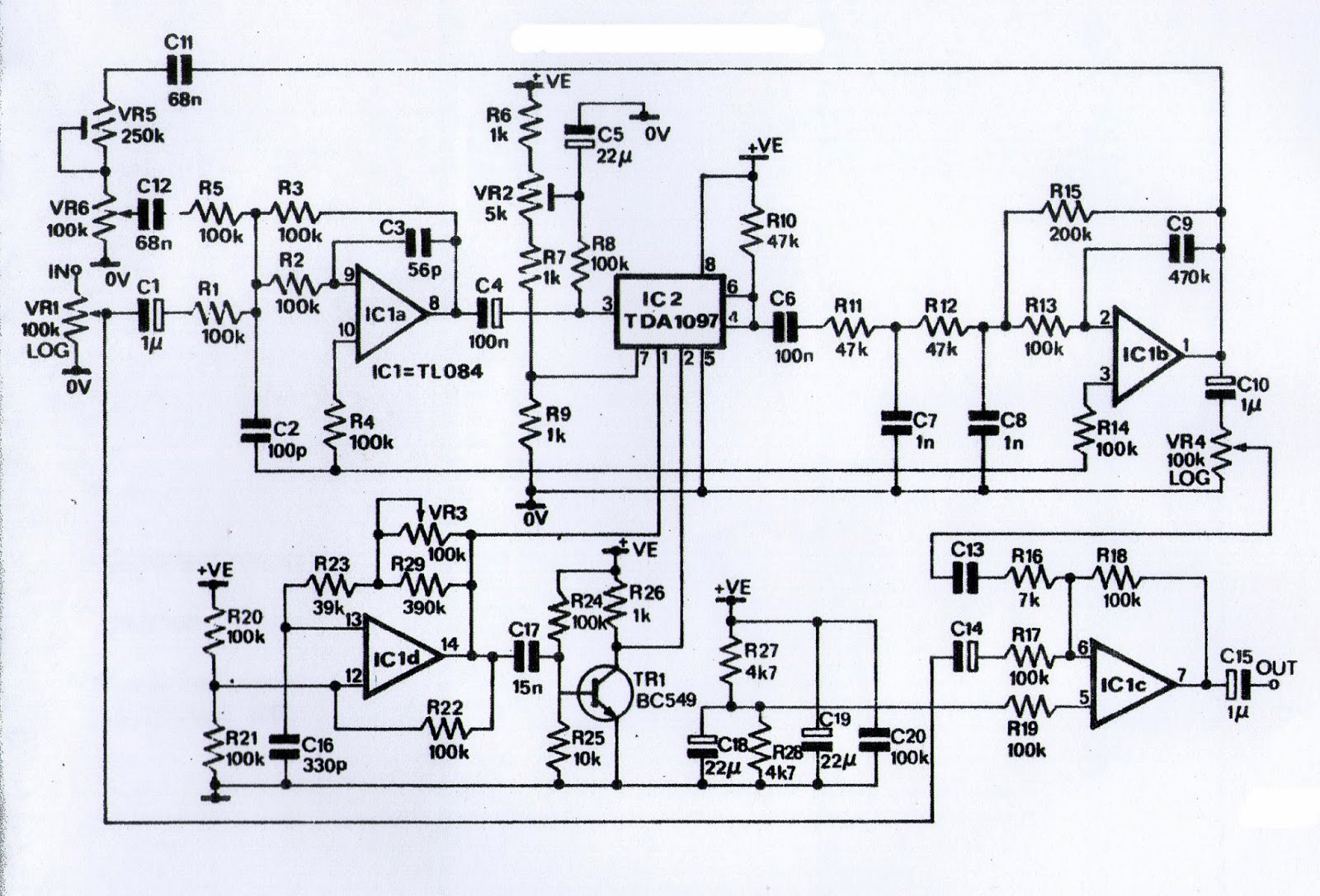 SKEMA ECHO REPEATER IC TDA 1097 | WONG JIBEX's