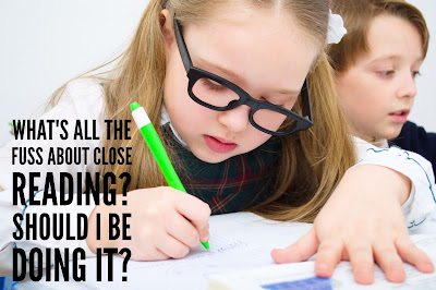 1st-3rd grade blog post on close reading. What is it and should I be doing it? Steps for implementing. Ideas for differentiation & guided reading. Close reading is a key component of the Common Core Standards. This reading and re-reading and analyzing of text leads to higher level thinking skills and a deeper level of reading comprehension. These are crucial concepts for growing readers. {first, second, third graders, balanced literacy, ELA}