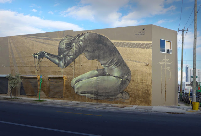 "Multum In Parvo" New Street Art Piece by Faith47 For Women On The Walls in Wynwood, Miami. 2
