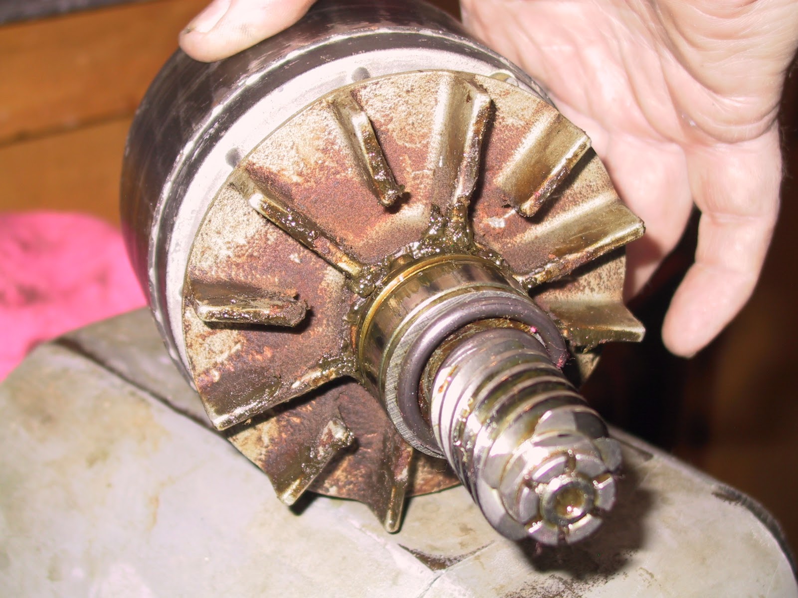 Hobart A200 Overhaul Removing Motor Armature for Front Bearing replacement