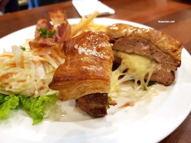 See how the cheese oozes out? See how the cheese oozes out?