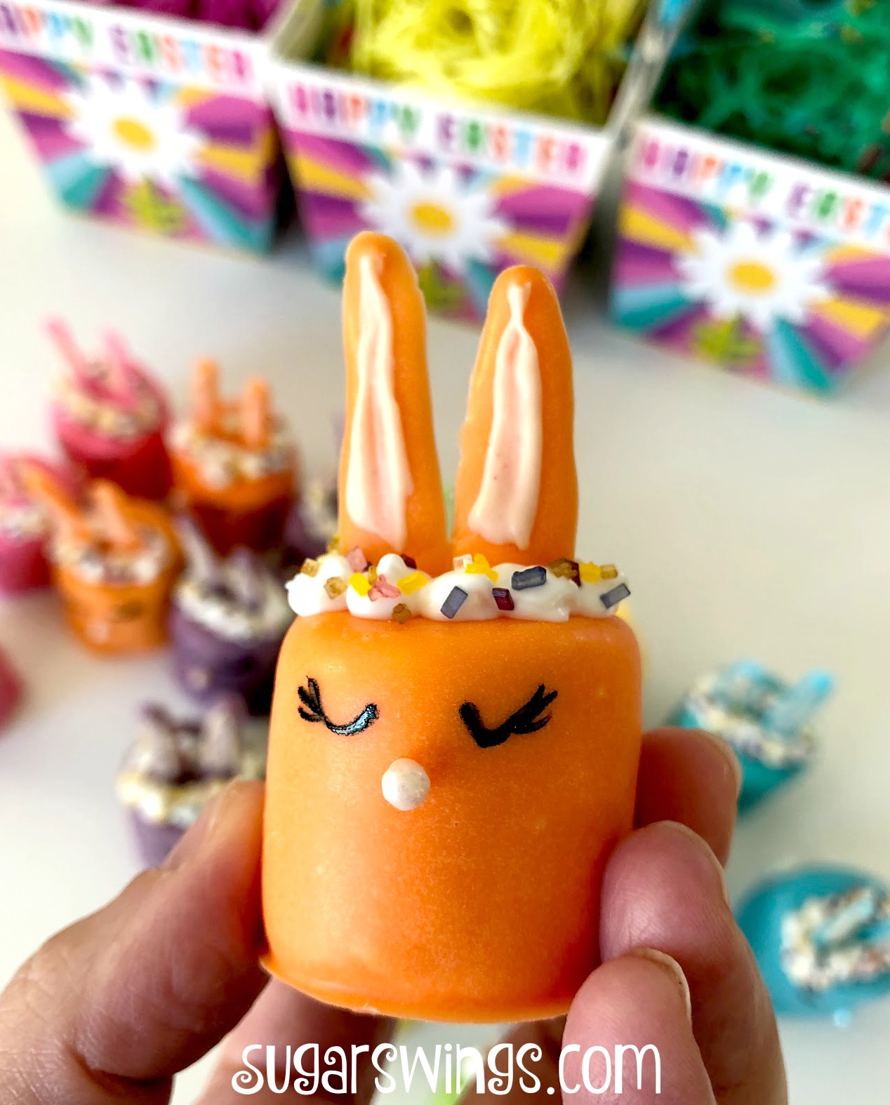 Sugar Swings! Serve Some Candy Dipped Marshmallow Bunnies for Easter