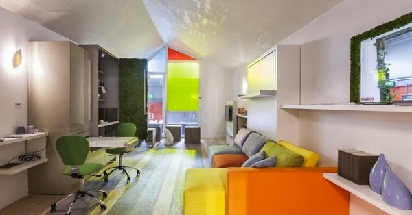 Marzua: Pequeño apartamento con muebles convertibles