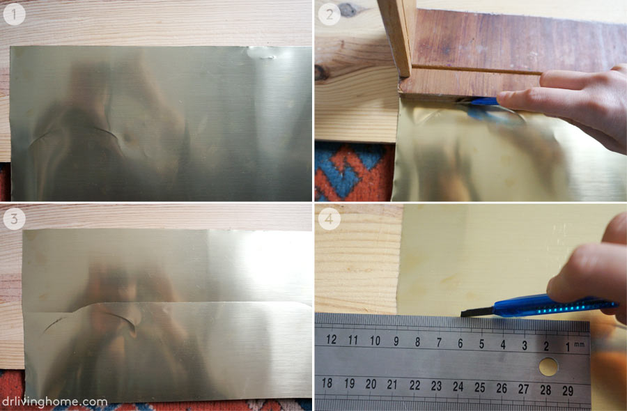 How to renovate an old dresser with brass sheet metal