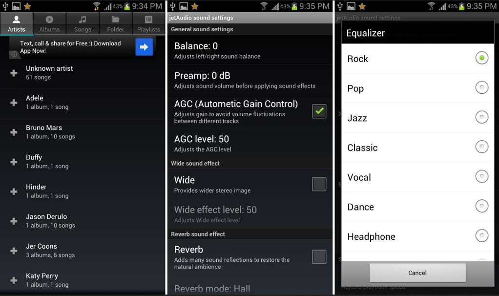 Pemutar musik jetAudio android Pemutar musik jetAudio android