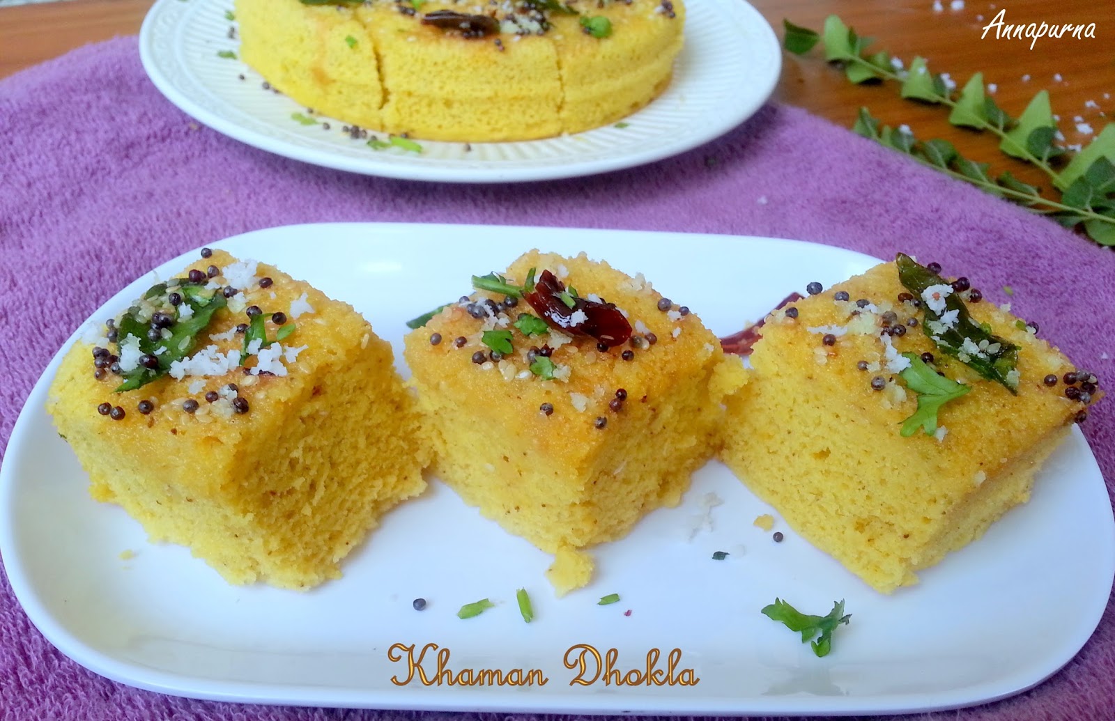 Annapurna Instant Khaman Dhokla / Gujarati Savory Steamed Cake Recipe