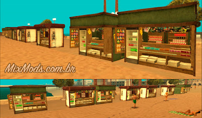gta sa mod barracas de venda na praia (quiosques) em HD