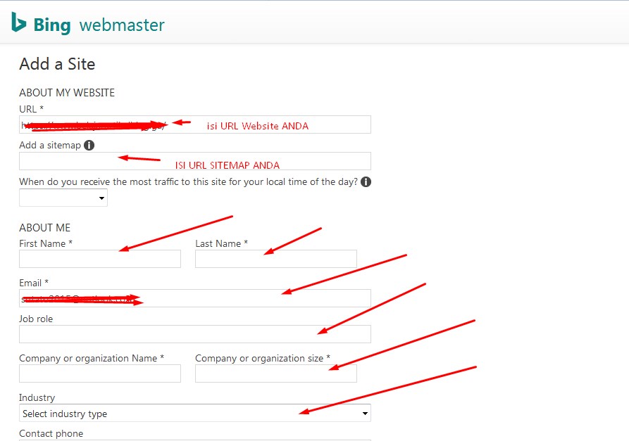 Mendaftarkan URL website ke Bing Master tools Mendaftarkan URL website ke Bing Master tools