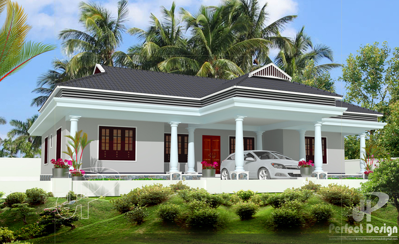 Simple and Beautiful Kerala  Style  3  Bedroom  House  in 1153 