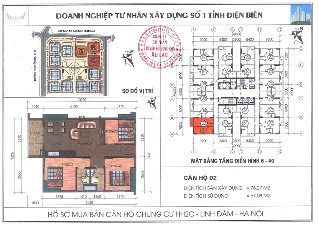 thiết kế căn hộ 02 HH2C Linh Đàm