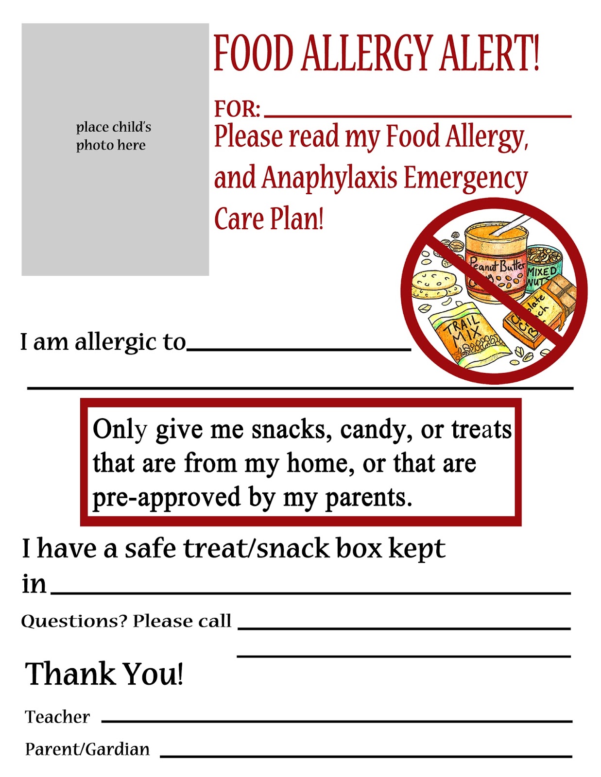 Peanut Free Classroom Letter To Parents Peanut Free Classroom Letter To Parents