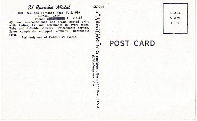 El Rancho Motel in Burbank Postcard | San Fernando Valley Blog