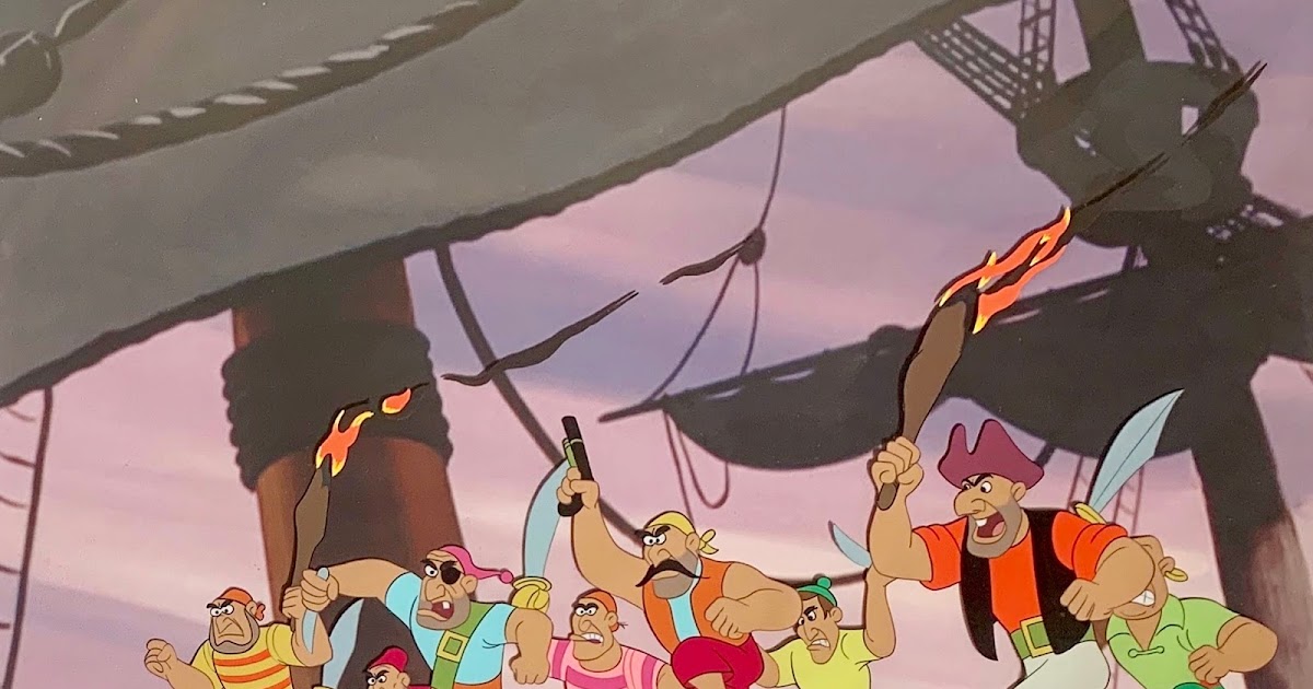 Disney Peter Pan Duels Capt Hook Jolly Roger Pirate Disney Cel Sericel 1980s 