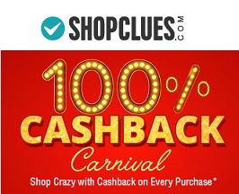 Flat 100% Cashback across products of all categories on every purchase @ Shopclues (Valid till 23rd Jan’16)