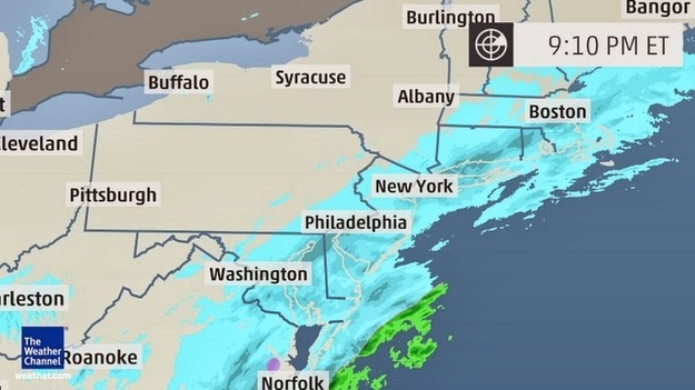 The radar looked like this Tuesday evening as a winter storm dropped snow from North Carolina to Maine. The radar looked like this Tuesday evening as a winter storm dropped snow from North Carolina to Maine.
