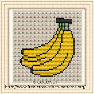 Banana, Free and easy printable cross stitch pattern