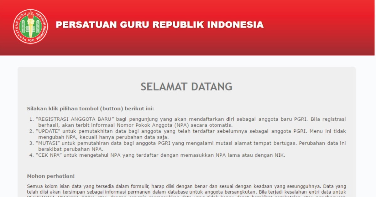 √Cara Cek NPA / Kartu Anggota PGRI