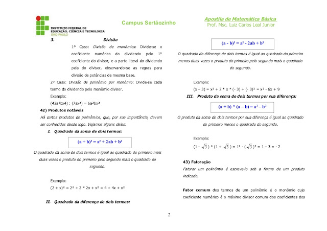 APOSTILA MATEMÁTICA BÁSICA