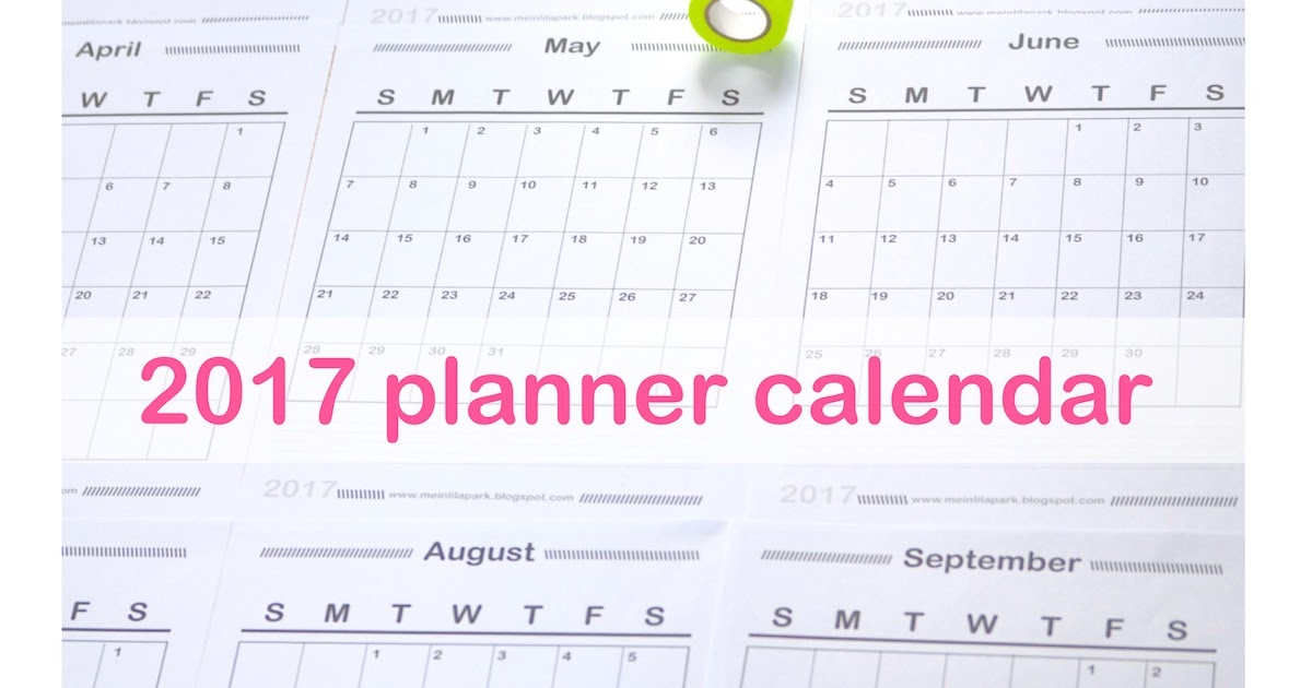 Free printable 2017 planner calendar vertical - freebie