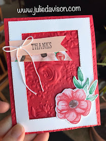 Stampin' Up! Painted Seasons + Country Floral Thanks Card ~ Sale-a-Bration 2019 ~ #GDP180 ~ www.juliedavison.com