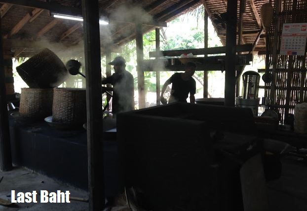 palm-sugar workers produce palm sugar in Thailand