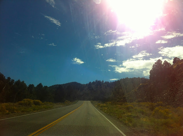 The road to Mammoth Lakes