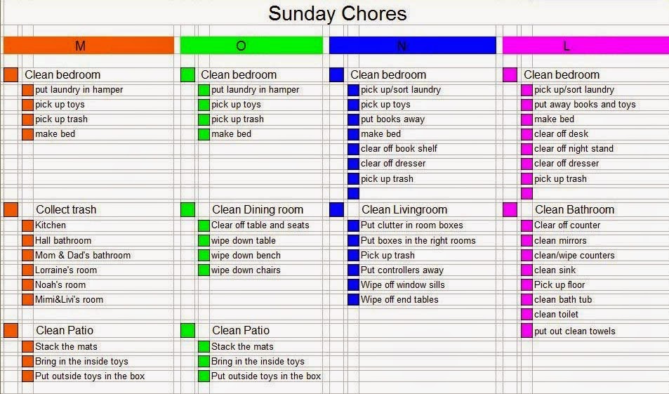 kids daily chores list calendar june chore chart template for teens