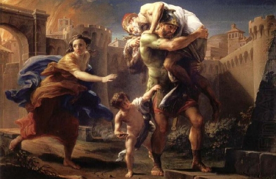 “Aeneas fleeing from Troy” by Pompeo Batoni (ca. 1750) “Aeneas fleeing from Troy” by Pompeo Batoni (ca. 1750)