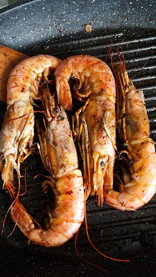 Gambas grillés huile d'olive-piment d'Espelette; Gambas grillés huile d'olive-piment d'Espelette