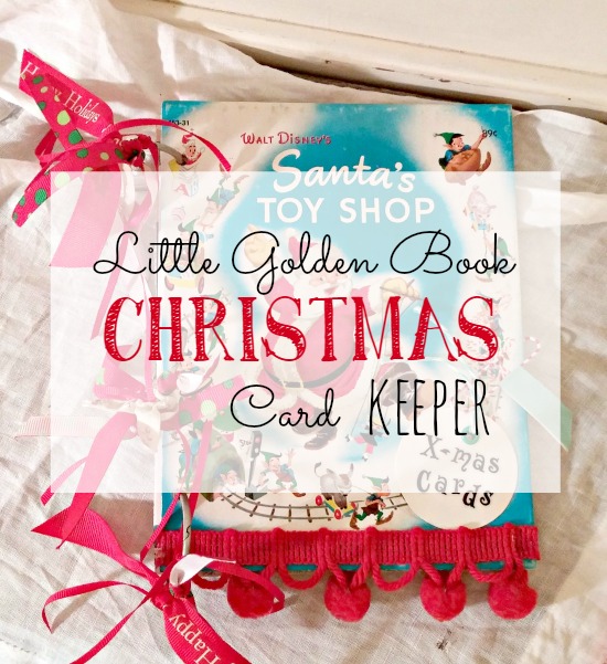 recycled little golden book christmas card keeper little vintage christmas card book