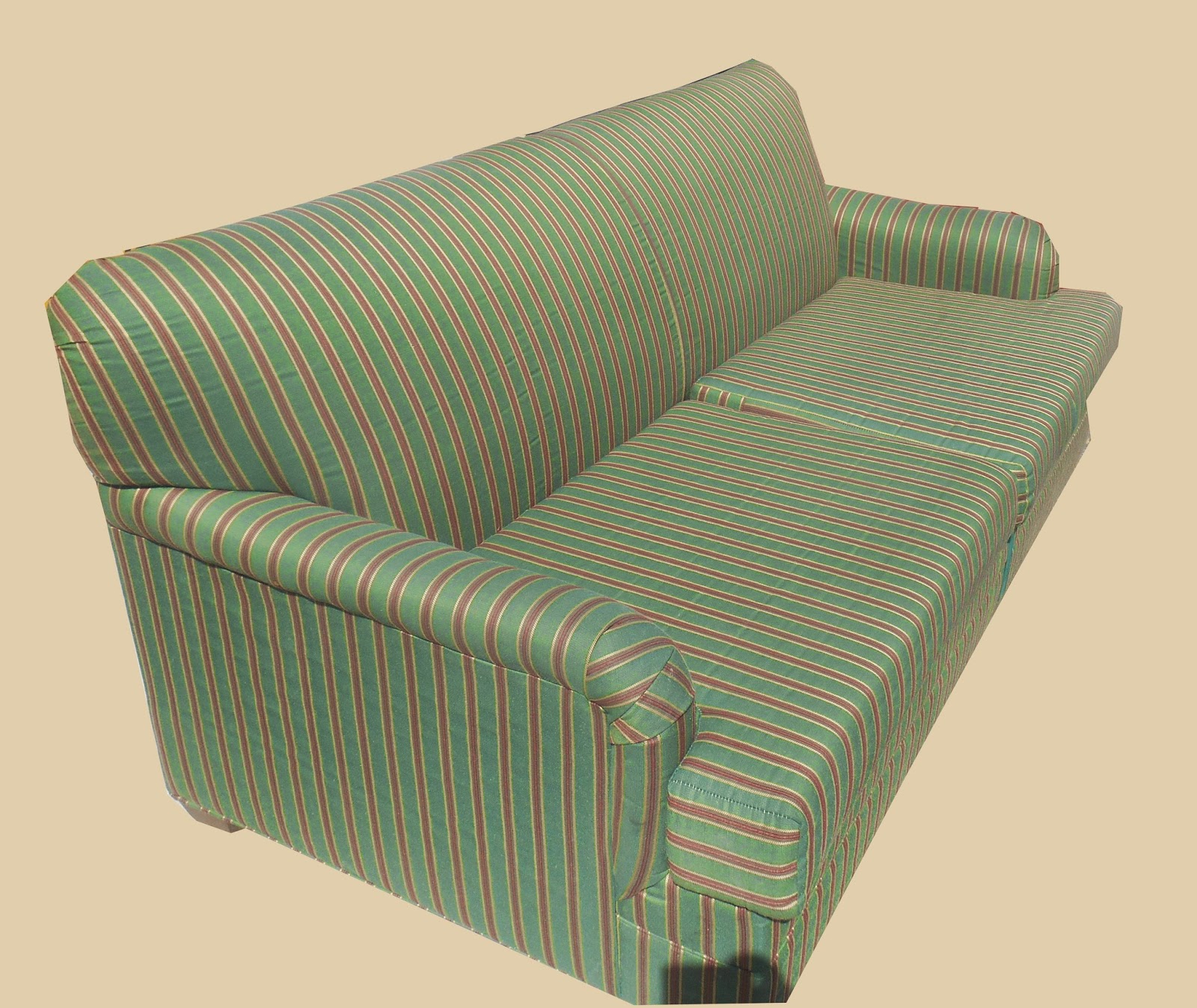 Uhuru Furniture & Collectibles JewelTone Striped Sleeper Sofa 150 SOLD