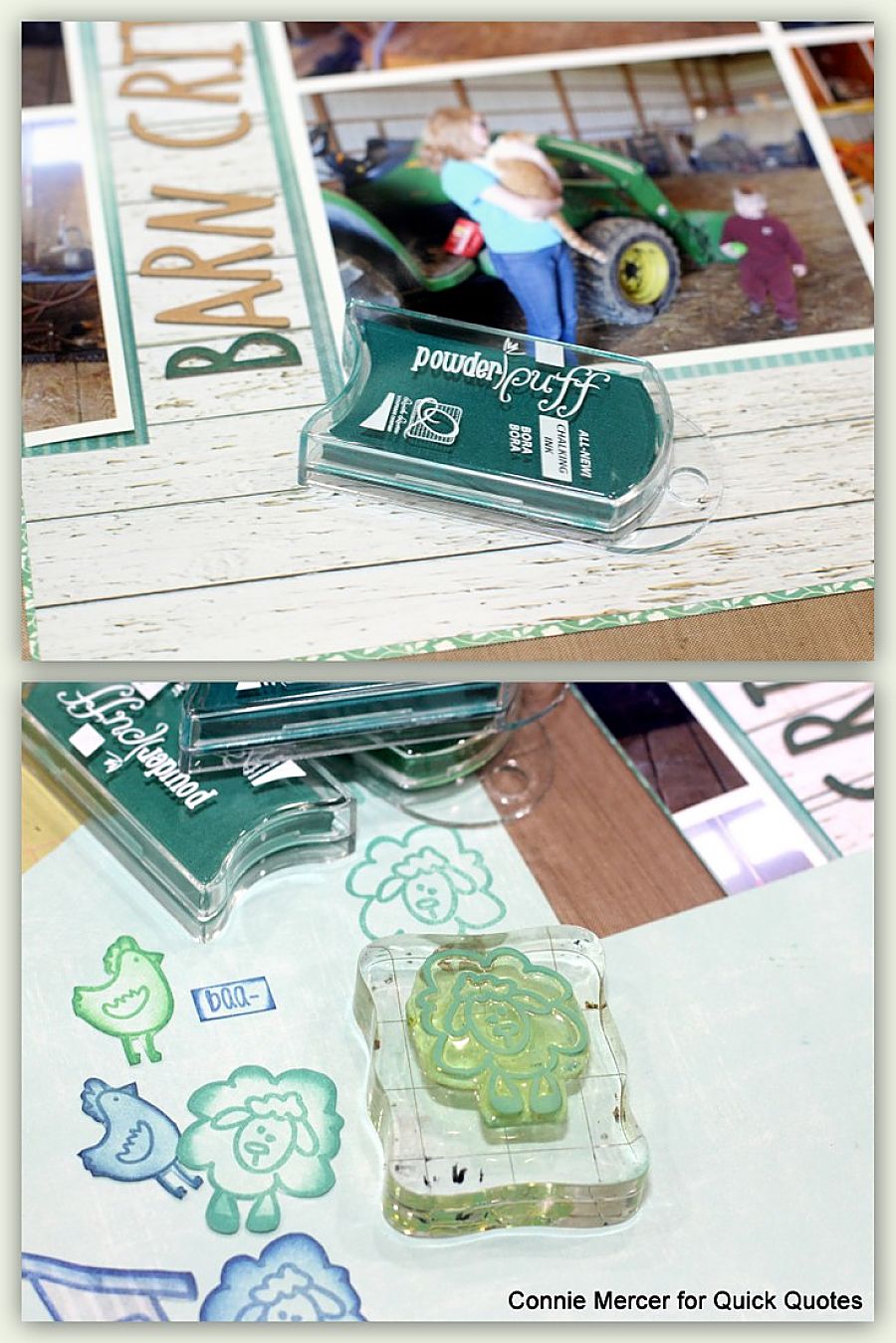 crafty goodies Stamping with Quick Quotes PowderPuff Chalk inks!