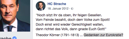 Zitatforschung Noch Sitzt Ihr Da Oben Ihr Feigen Gestalten Vom Feinde Bezahlt Und Dem Volke Zum Spott Theodor Korner Angeblich
