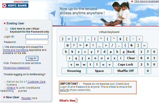Hdfc credit card payment options online