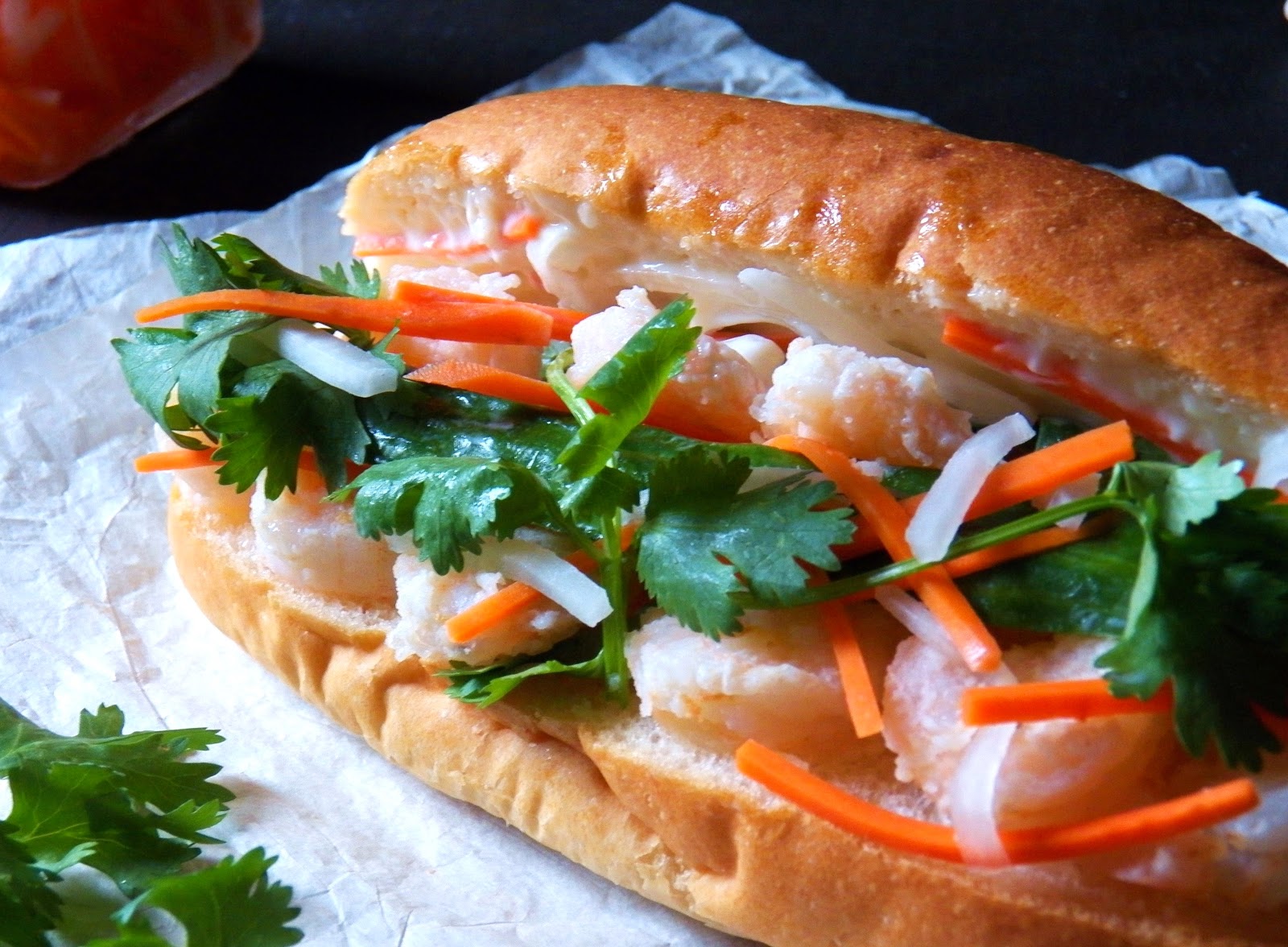 FRIED SHRIMP BANH MI (VIETNAMESE SANDWICH) In Good Flavor Great