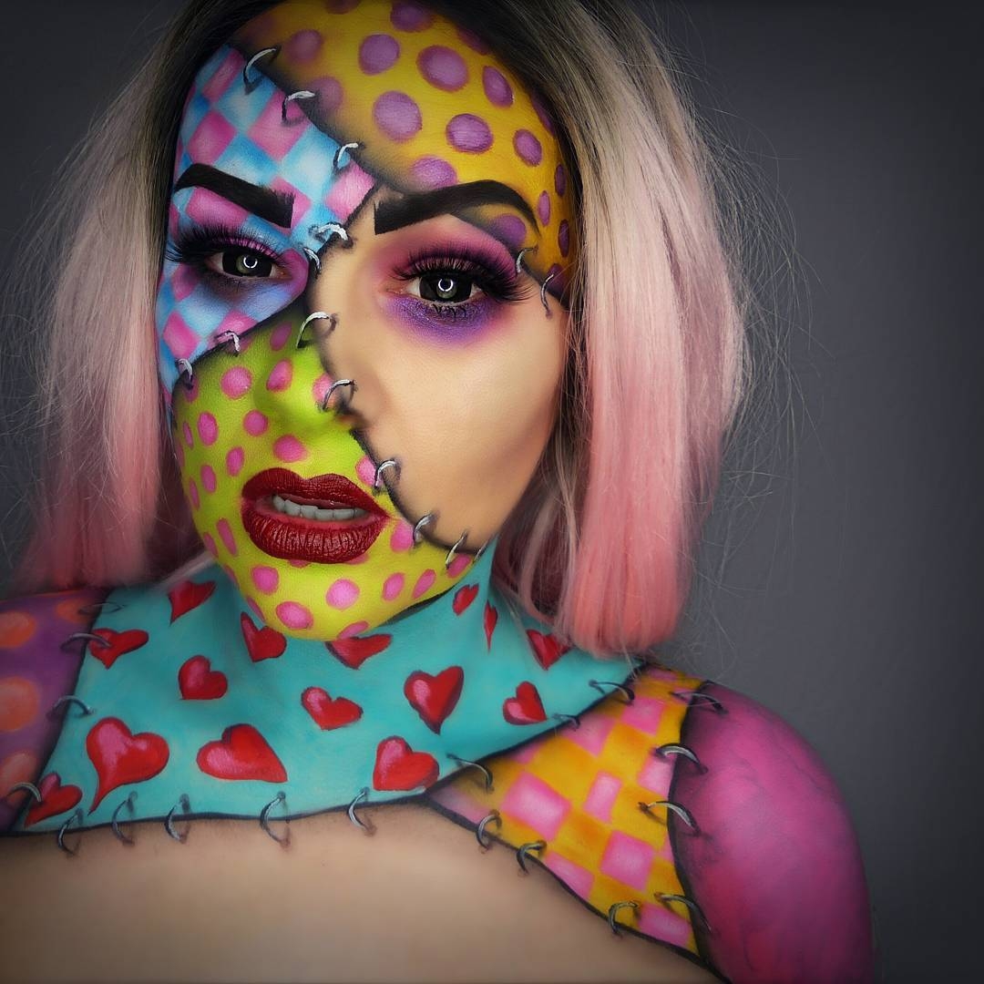 07-Patchwork-Makeup-Look-Lola-von-Esche-Body-Painting-Transformations-with-Makeup-Applications-www-designstack-co
