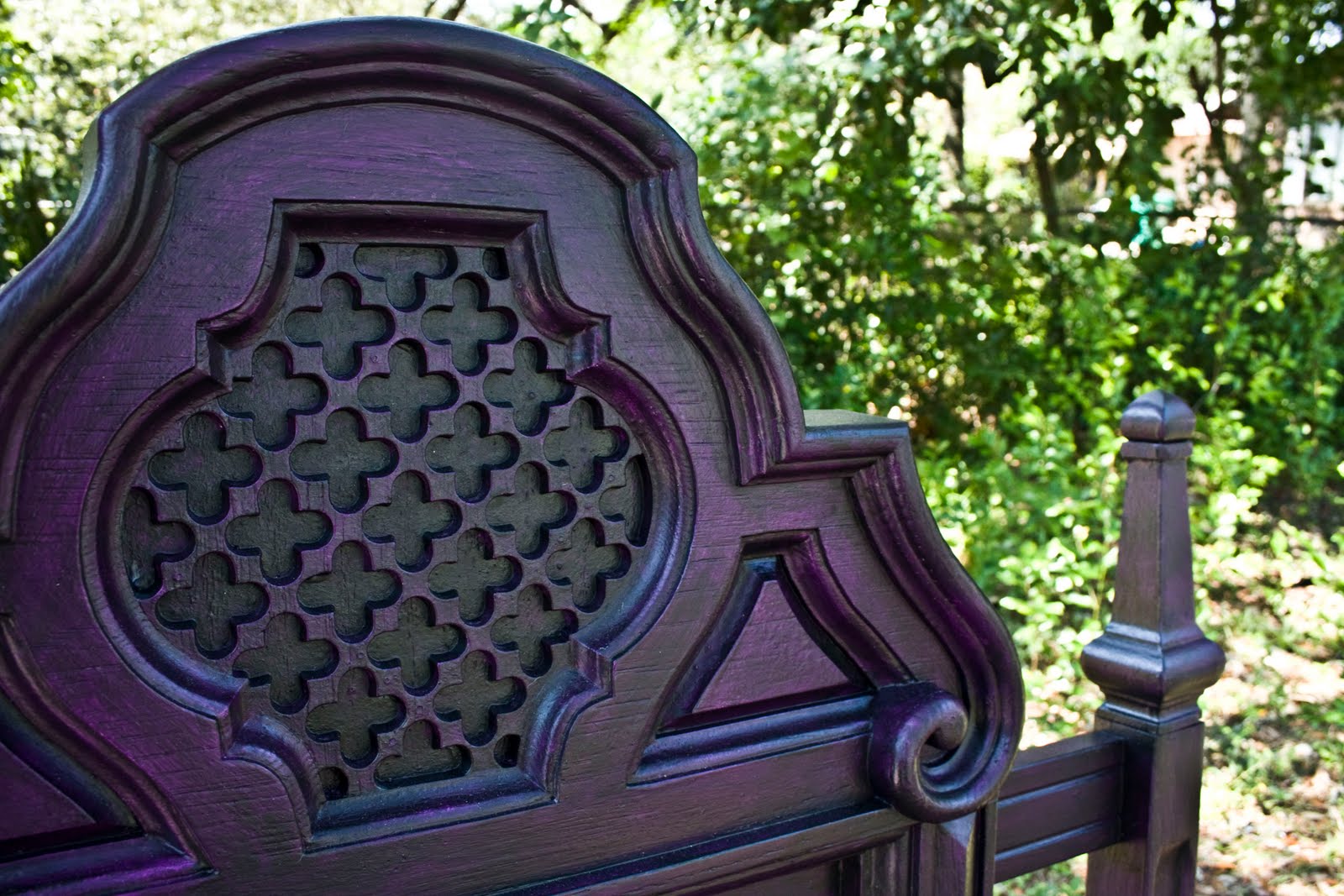 Modernly Shabby Chic Furniture: Retro Purple Queen Headboard