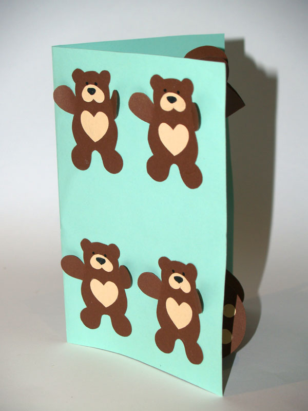 tarjeta pop up osito teddy frente