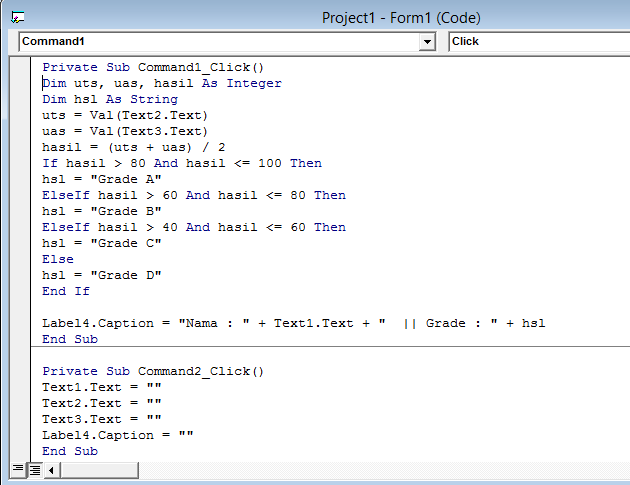 8 Contoh Program Visual Basic Beserta Pengertian Dan Penjelasannya Images