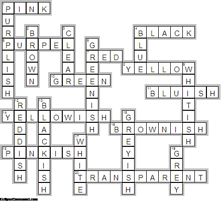 TEKA-TEKI SILANG BAHASA INGGRIS UNTUK SD/MI; TENTANG WARNA | Edukasi Islami